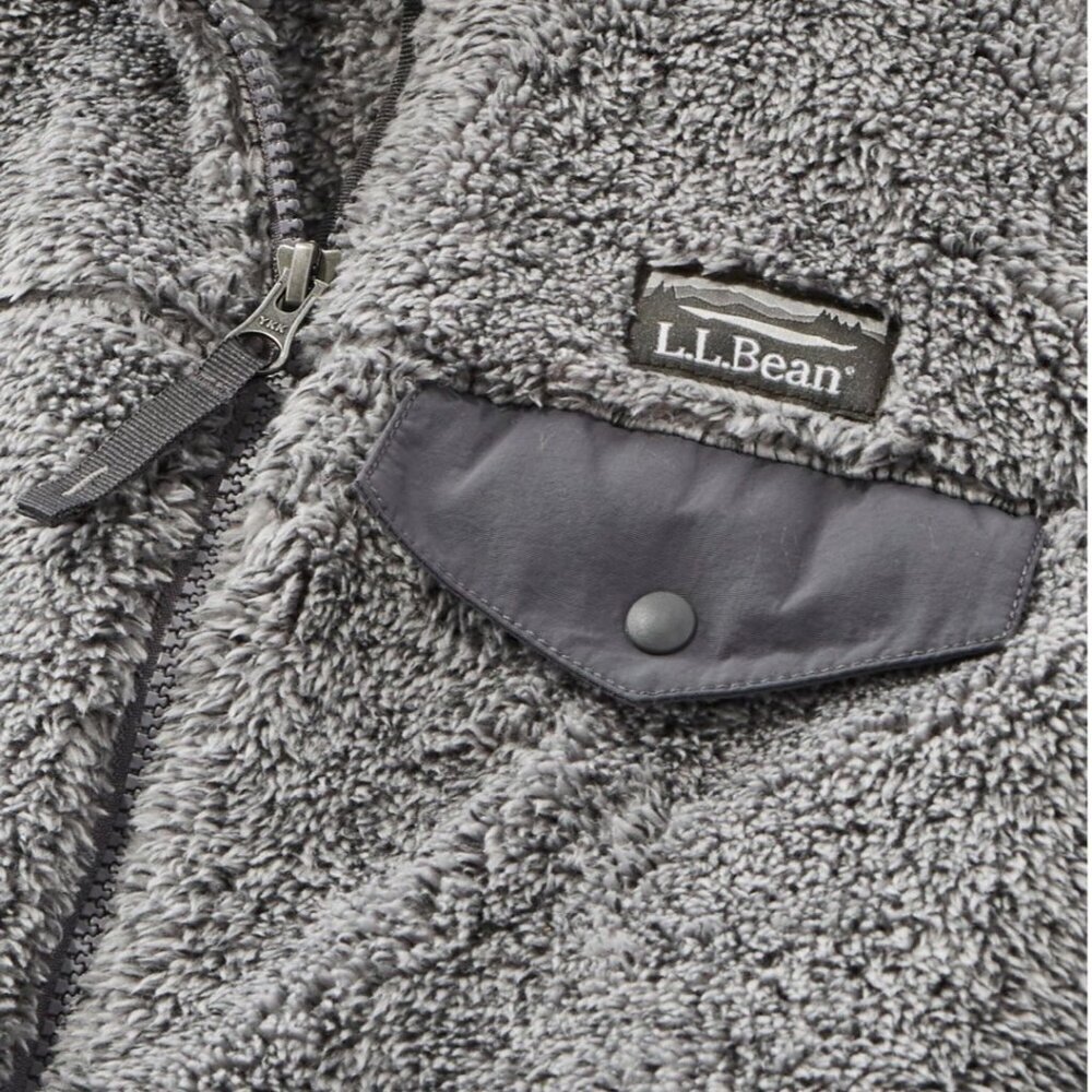 L.L.Bean Womens Slightly Fitted Fleece Vest With Nylon Trim Size Med Olive Gray - Picture 4 of 13
